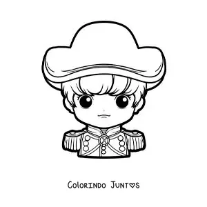 Desenho para colorir de Napoleão Bonaparte kawaii para crianças