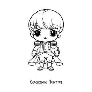 Desenho para colorir de Napoleão Bonaparte kawaii fácil