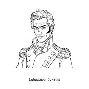 Desenho para colorir de Simón Bolívar animado