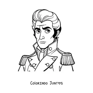 Desenho para colorir de Simón Bolívar animado