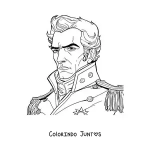 Desenho para colorir de Simón Bolívar como libertador animado