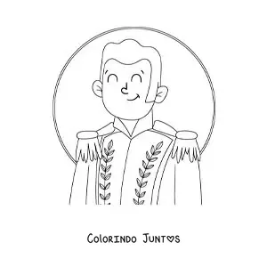 Desenho para colorir de Simón Bolívar para crianças
