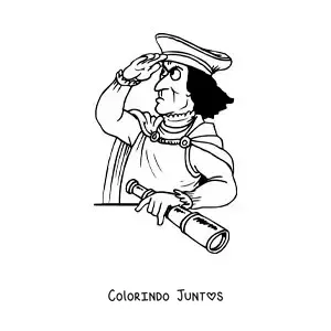 Desenho para colorir de Cristóvão Colombo para crianças