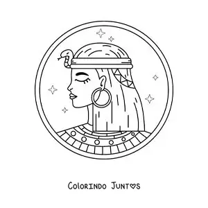 Desenho para colorir do rosto da rainha Cleópatra