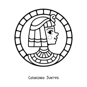 Desenho para colorir do rosto de Cleópatra animado