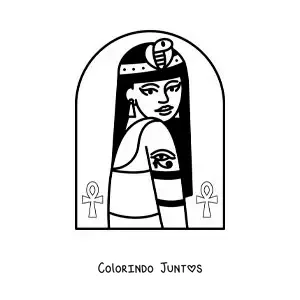 Desenho para colorir da bela rainha egípcia Cleópatra