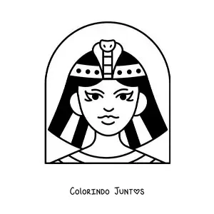 Desenho para colorir do rosto de Cleópatra fácil