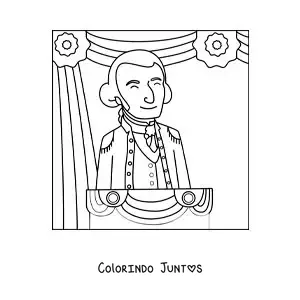Desenho para colorir de George Washington, o primeiro presidente dos Estados Unidos