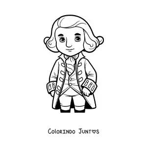 Desenho para colorir do presidente George Washington animado