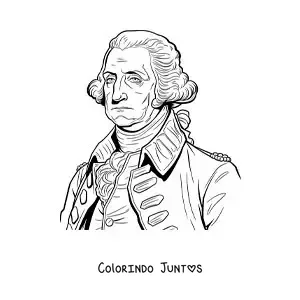 Desenho para colorir do presidente George Washington realista