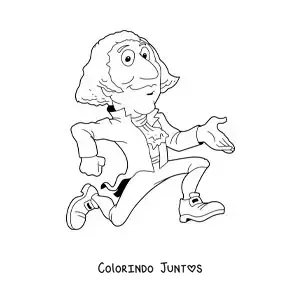 Desenho para colorir infantil de George Washington