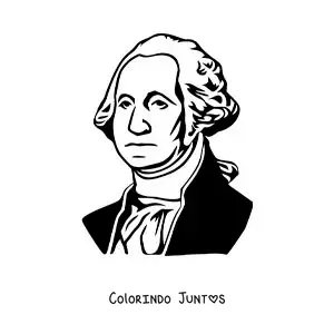 Desenho para colorir do rosto de George Washington
