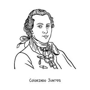 Desenho para colorir de George Washington, o primeiro presidente dos EUA, animado