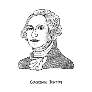 Desenho para colorir de George Washington fácil