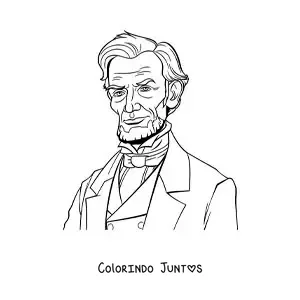 Desenho para colorir de Abraham Lincoln realista