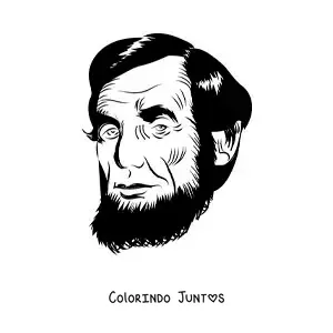 Desenho para colorir do rosto de Abraham Lincoln