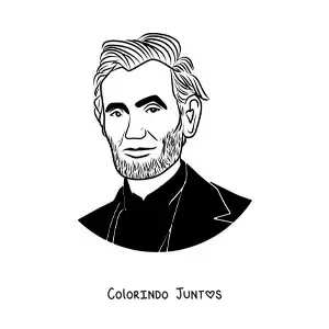 Desenho para colorir do rosto do presidente Lincoln