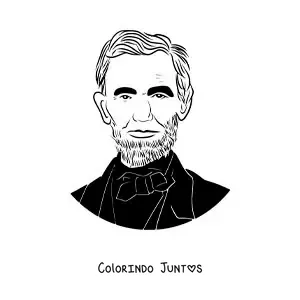 Desenho para colorir de um retrato de Abraham Lincoln