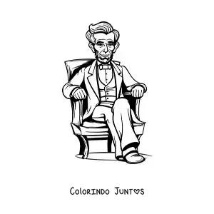 Desenho para colorir de Abraham Lincoln sentado
