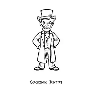 Desenho para colorir de Abraham Lincoln animado