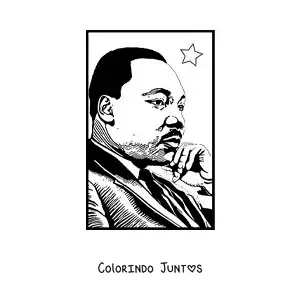 Desenho para colorir de um retrato de Martin Luther King