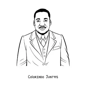 Desenho para colorir de Martin Luther King Jr animado fácil