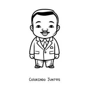 Desenho para colorir de Martin Luther King Jr kawaii