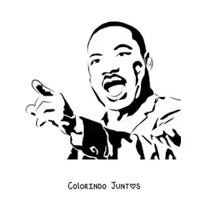 Desenho para colorir de Martin Luther King falando