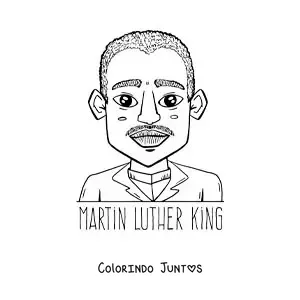 Desenho para colorir de Martin Luther King com seu nome