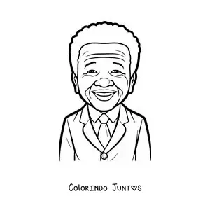 Desenho para colorir de Nelson Mandela animado