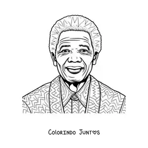 Desenho para colorir de Nelson Mandela