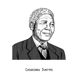 Desenho para colorir de Nelson Mandela realista