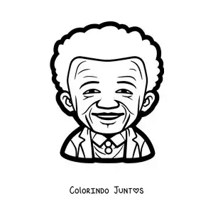 Desenho para colorir infantil de Nelson Mandela