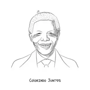 Desenho para colorir de Nelson Mandela sorrindo