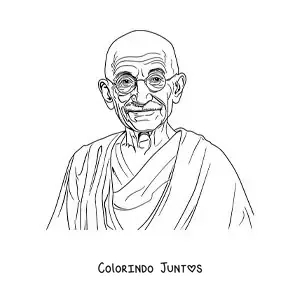 Desenho para colorir de Mahatma Gandhi realista