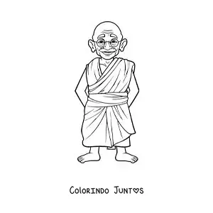 Desenho para colorir de Mahatma Gandhi animado