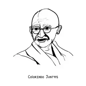 Desenho para colorir de Mahatma Gandhi fácil