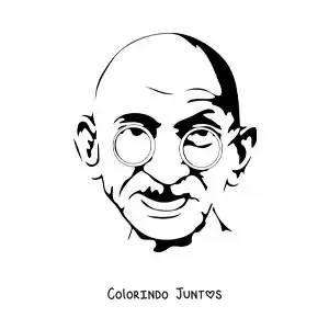 Desenho para colorir do rosto de Gandhi fácil