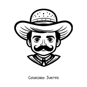 Desenho para colorir de Emiliano Zapata animado fácil