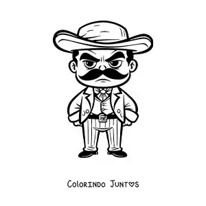 Desenho para colorir infantil do mexicano Emiliano Zapata
