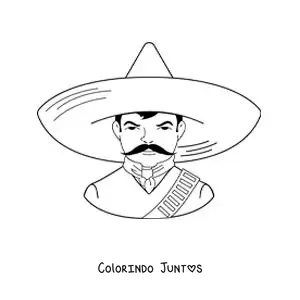 Desenho para colorir de Emiliano Zapata animado