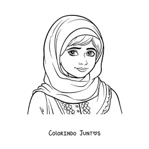 Desenho para colorir de Malala Yousafzai