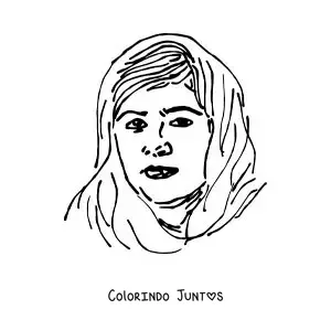 Desenho para colorir de Malala Yousafzai
