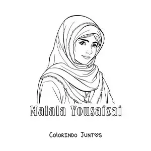 Desenho para colorir de Malala Yousafzai animada