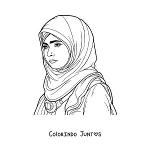 Desenho para colorir de Malala vencedora do Nobel da Paz animada