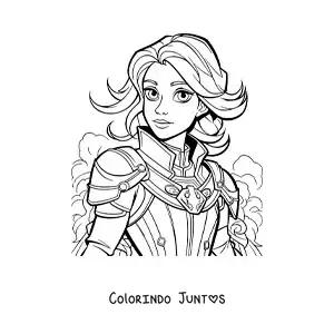 Desenho para colorir infantil de Joana d'Arc