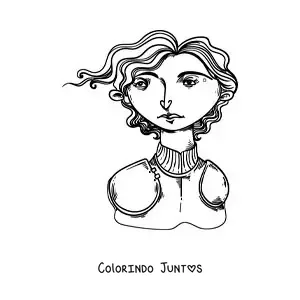 Desenho para colorir de Joana d'Arc fácil