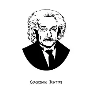 Desenho para colorir de um retrato de Albert Einstein