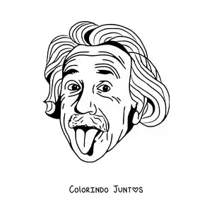 Desenho para colorir de Albert Einstein mostrando a língua