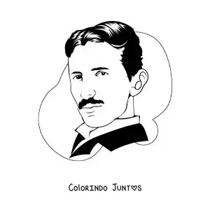 Desenho para colorir de Nikola Tesla